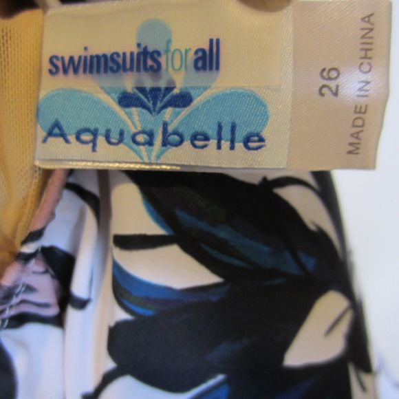 Aquabelle swimsuits for all, top only, black blue pink modern art pattern-Sz 26 - Picture 8 of 11
